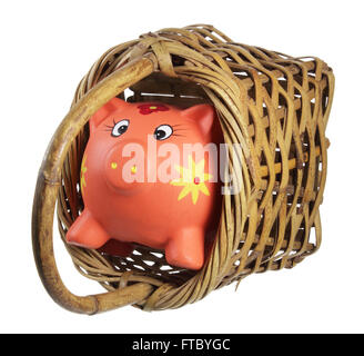 Salvadanaio in Basket Foto Stock