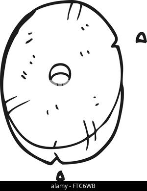 Freehand disegnati in bianco e nero cartoon stone numero zero Illustrazione Vettoriale