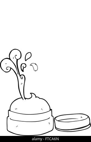 Freehand disegnati in bianco e nero cartoon stone numero sette Illustrazione Vettoriale