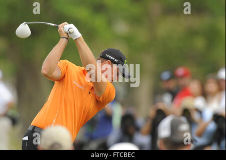 Doral, Fla, STATI UNITI D'AMERICA. Undicesimo Mar, 2012. Peter Hanson durante il Campionato Mondiale di Golf Cadillac Championship sul TPC Blue Monster Corso al Doral Golf Resort And Spa in data 11 marzo 2012 di Doral, Fla. ZUMA PREMERE/ Scott A. Miller. © Scott A. Miller/ZUMA filo/Alamy Live News Foto Stock