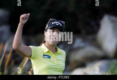 Carlsbad, California, Stati Uniti d'America. 27 Mar, 2016. Lydia Ko vince la Kia Classic in Aviara Golf Club a Carlsbad, in California. Lydia Ko vince da 19 sotto per il torneo. Justin Cooper/CSM/Alamy Live News Foto Stock