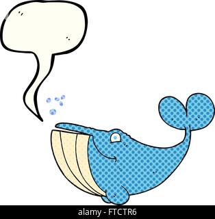 Freehand disegnate fumetto discorso bolla cartoon whale Illustrazione Vettoriale