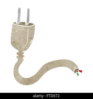 Freehand retrò cartoon spina elettrica Illustrazione Vettoriale
