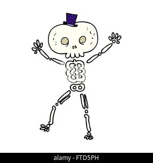 Disegnate a mano libera cartoon lo scheletro di ballo Illustrazione Vettoriale