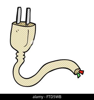 Disegnate a mano libera cartoon spina elettrica Illustrazione Vettoriale