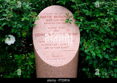 Monumento a Hattie McDaniel in Hollywood Forever Cemetery Foto Stock