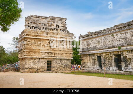 Le antiche rovine Maya, Chichen Itza sito archeologico, Yucatan, Messico Foto Stock