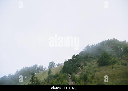 Traccia corridori a Mount Daibosatsu, Prefettura di Yamanashi, Giappone Foto Stock