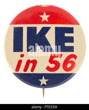 1956 Dwight D. Eisenhower campagna presidenziale pin pulsante indietro il badge Foto Stock