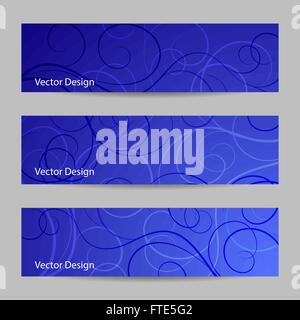 Set di Banner orizzontale con pattern di turbolenza Illustrazione Vettoriale