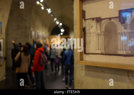 Antoni Gaudi museum nella cattedrale della Sagrada Familia a Barcellona, Spagna. Foto Stock