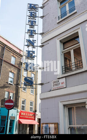 Esterno dell'ex Kettner's restaurant in SOHO, London, Regno Unito Foto Stock