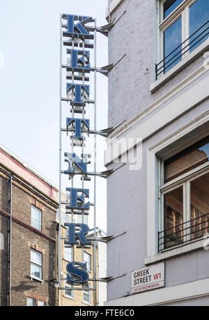 Esterno dell'ex Kettner's restaurant in SOHO, London, Regno Unito Foto Stock