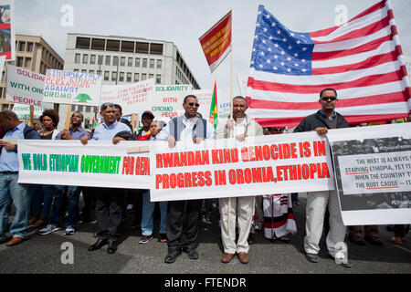 Venerdì, 11 marzo 2016, Washington DC USA: Proteste contro il governo etiope assassina guerra in Oromia, Etiopia Foto Stock