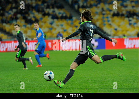 L'Ucraina contro il Galles. La UEFA partita amichevole Foto Stock