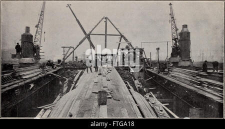 Hudson e gallerie di Manhattan - unificazione di New York e New Jersey in foto e storia. (1908) Foto Stock