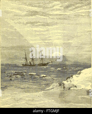 Una narrazione del 1885 che racconta le avventure di due giovani esploratori nell'Artico, descrivendo in dettaglio il loro viaggio attraverso il Mar Polare e le sfide che devono affrontare in questo ambiente duro e ghiacciato. Foto Stock