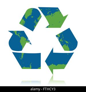 Riciclare il simbolo di messa a terra Illustrazione Vettoriale