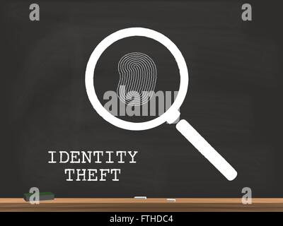 Il furto di identità illustrazione della lavagna Illustrazione Vettoriale