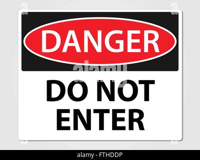 Pericolo non immettere segno illustrazione vettoriale Illustrazione Vettoriale