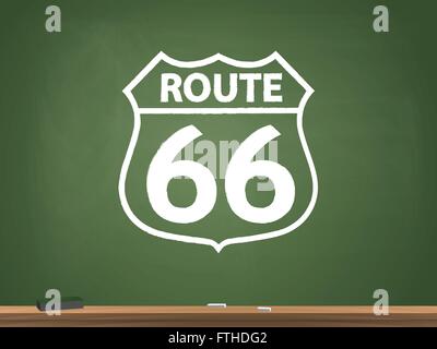 Route 66 segno illustrazione della lavagna Illustrazione Vettoriale