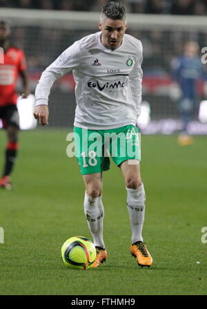 Fabien Lemoine quando uno league match Stade Rennais - come Saint Etienne Febbraio 4, 2016 a Roazhon park, Rennes Foto Stock