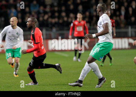 :Giovanni Sio quando uno league match Stade Rennais - come Saint Etienne Febbraio 4, 2016 a Roazhon park,Rennes Foto Stock