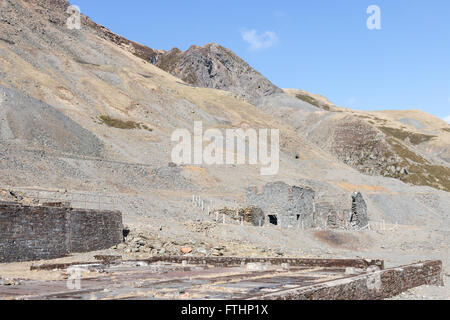 Abbandonata miniera di piombo a Cwmystwyth ceredigion, Galles Foto Stock