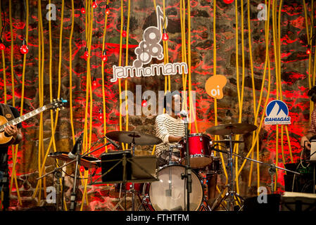 Jazz jam session a Jam n. Mam, tappa al Museo di Arte Moderna di Salvador de Bahia, Brasile, Foto Stock