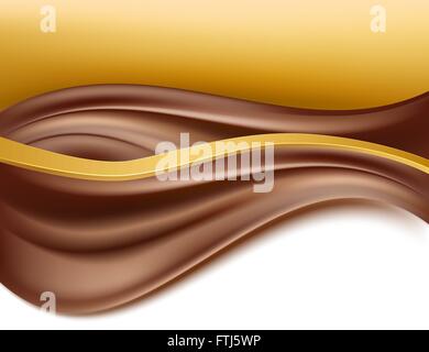 Crema di cioccolato sfondo dorato. abstract backgorund. vettore Illustrazione Vettoriale