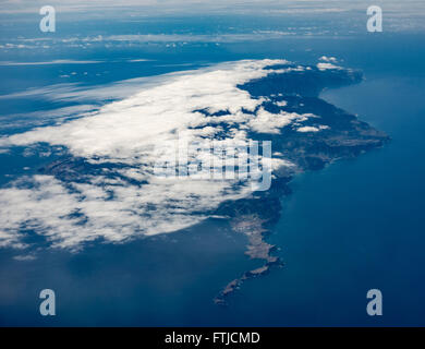 Vista aerea dell'isola di Madeira nell'Oceano Atlantico. Foto Stock