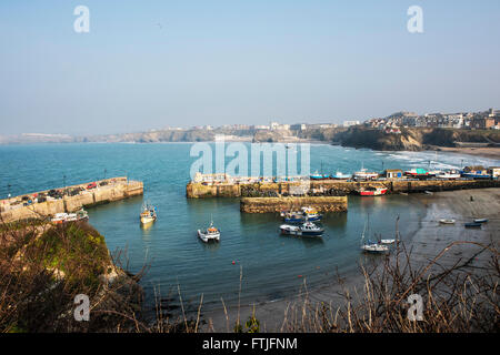 Newquay Harbour porto in Cornovaglia. Foto Stock