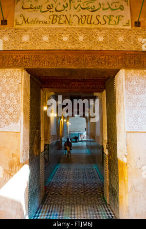 Medersa Ben Youssef, Medina, Marrakech, Marocco, Africa settentrionale Foto Stock