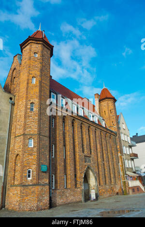 Brama Mariacka, Dlugie Pobrzeze, Riverside promenade, Glowne Miasto, città principale, Gdansk, Pomerania, Polonia Foto Stock