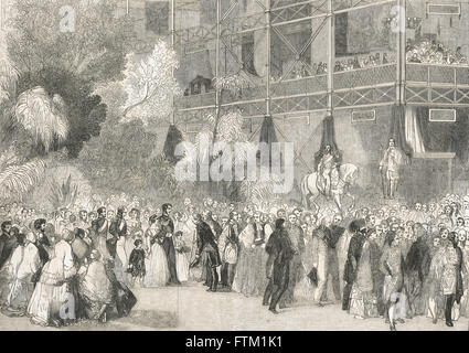 Corteo reale, la Regina Vittoria e il Principe Alberto & entourage la grande Esposizione del 1851 Foto Stock