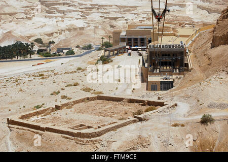 Vista generale del sito archeologico Masada - Deserto della Giudea Foto Stock