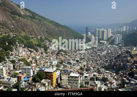 PAC in Rocinha favela nella città di Rio de Janeiro Foto Stock