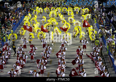 Parade Gremio Recreativo membri da Tijuca samba scuola Foto Stock