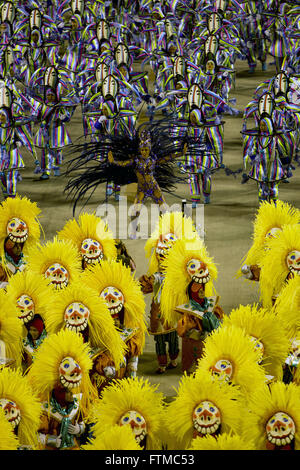 Parade Gremio Recreativo membri da Tijuca samba scuola Foto Stock