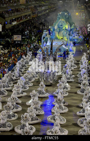 Parade Gremio Recreativo membri da Tijuca samba scuola Foto Stock