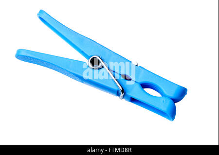 Plastica blu vestiti peg. Foto Stock