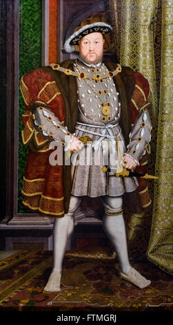 Henry VIII. Ritratto di Re Enrico VIII, dalla bottega di Hans Holbein il Giovane, c 1537 Foto Stock