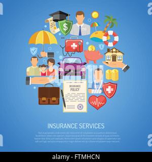 I servizi di assicurazione nozione Illustrazione Vettoriale