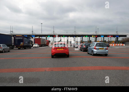 Severn Bridge pedaggi in Galles del Sud Foto Stock