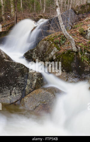 Cascata lungo Clough miniera Brook, un affluente del fiume perso, in stretto parente tacca di Woodstock, New Hampshire USA. Foto Stock