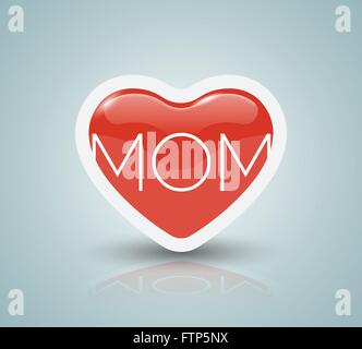 Le madri giorno della carta con il cuore. Illustrazione Vettoriale. amore mom. Illustrazione Vettoriale