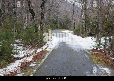 Franconia Notch state Park - Vista panoramica lungo la pista ciclabile Franconia Notch nelle White Mountains del New Hampshire USA. Foto Stock