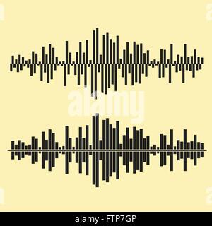 Vettore onde sonore set. Equalizzatore audio tecnologia musicale di impulso. Illustrazione Vettoriale di pattern musicali e texture Illustrazione Vettoriale