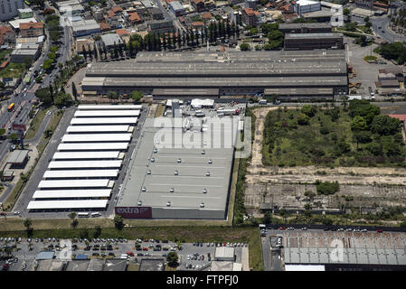 Vista aerea di edifici industriali nel distretto di cinque Foto Stock