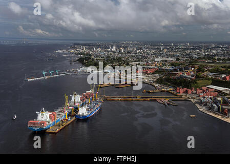 Vista aerea del porto Cargo Chibatao Foto Stock